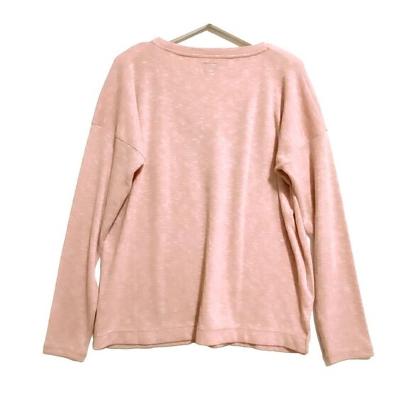 J. Crew V-neck pink space-dyed Top, size L - Picture 2 of 9